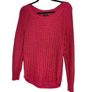 Calvin Klein Ladies Sweater Long Sleeve Boat Neck Red Tunic Sweater Ladies XL